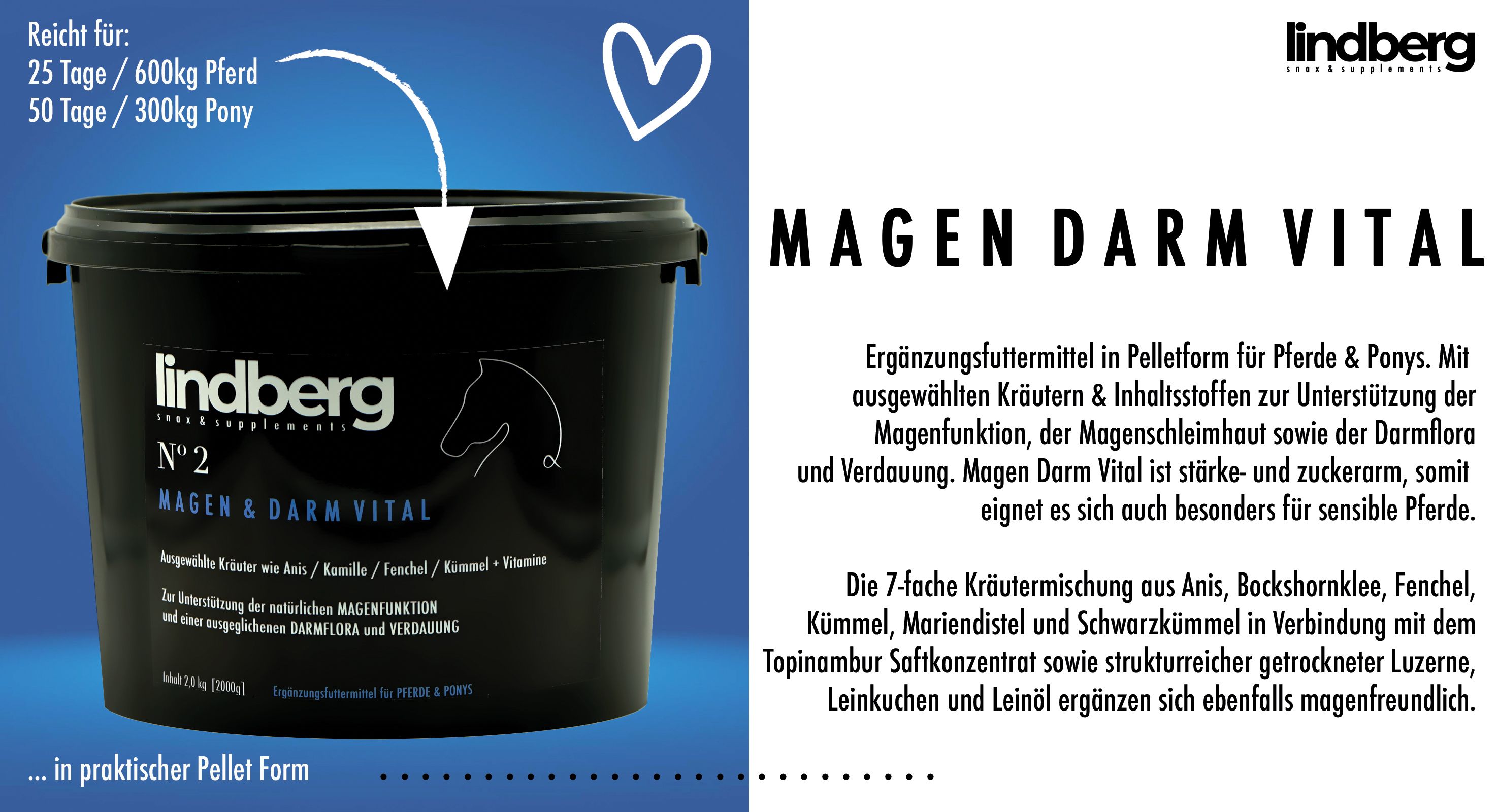 Lindberg Equestrian Magen Darm getreidefrei Magenschleimhaut Darmflora Pferd Pony Gesundheit